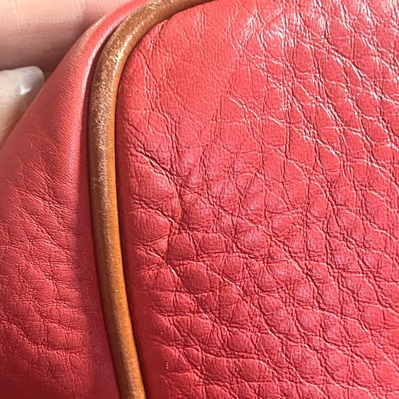 Dooney & Bourke Poppy Red Hobo Shoulder Bag with Leather Trim Horse bit strap - Picture 10 of 16